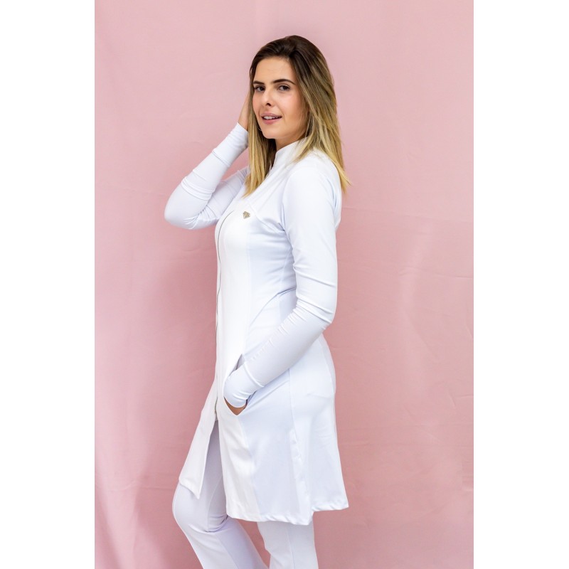 Jaleco Valentino Branco Feminino Dra Chica